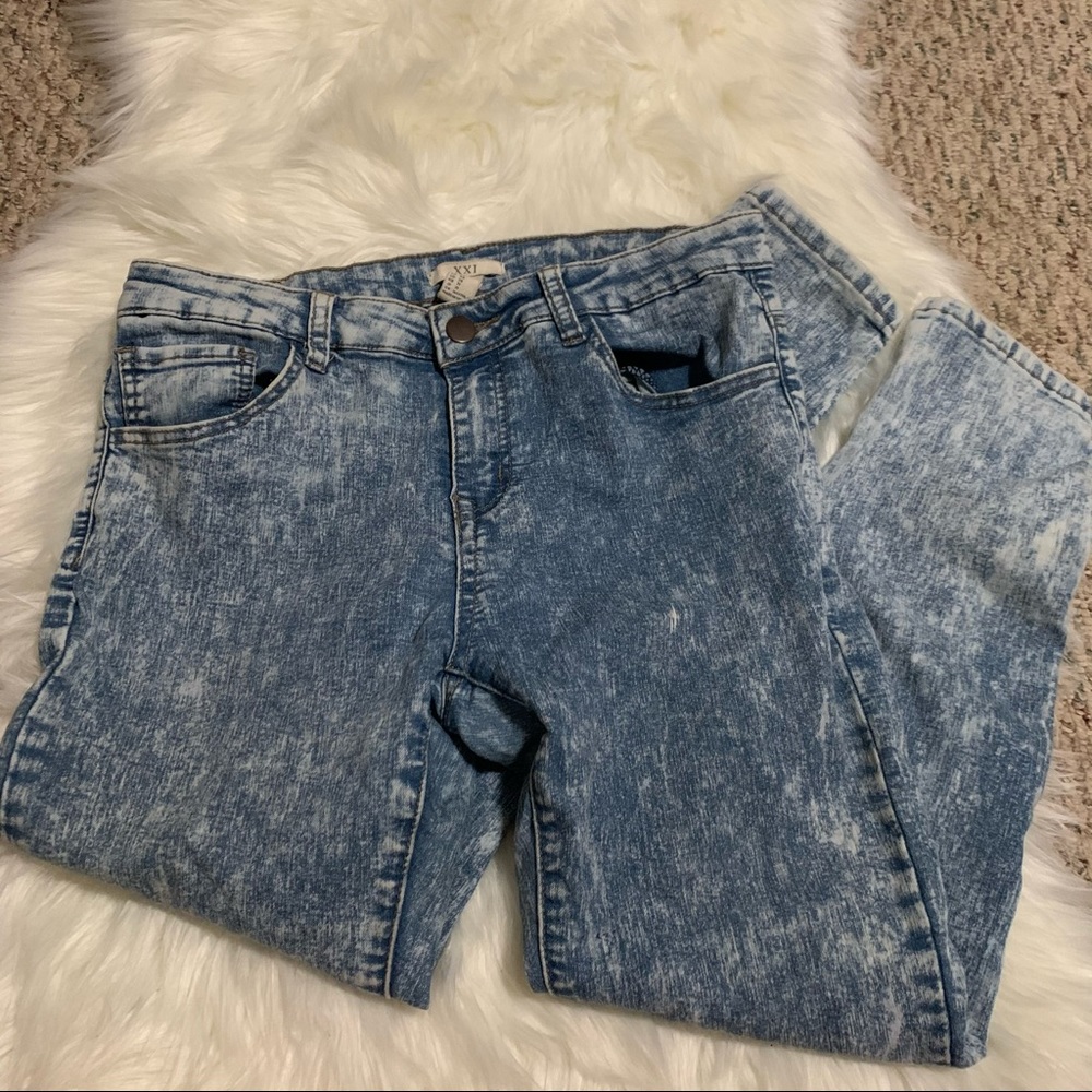 Forever 21 Acid Wash Stretchy Skinny Jeans